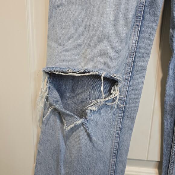 Zara Stonewashed Distressed High Waisted High Rise Jeans Size 4 - Picture 7 of 8